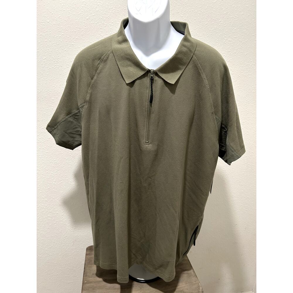 Bass Outdoor Men's Hiker Polo Deep Lichen Green Size XXL 2XL Zipper Zip New B98